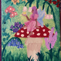 freetoedit painting fairy mushroom flowers magic notfreetoedit donotremix nostealystealy