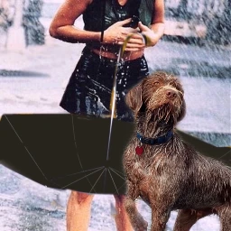 girl dog pet umbrella raining ircundertheumbrella