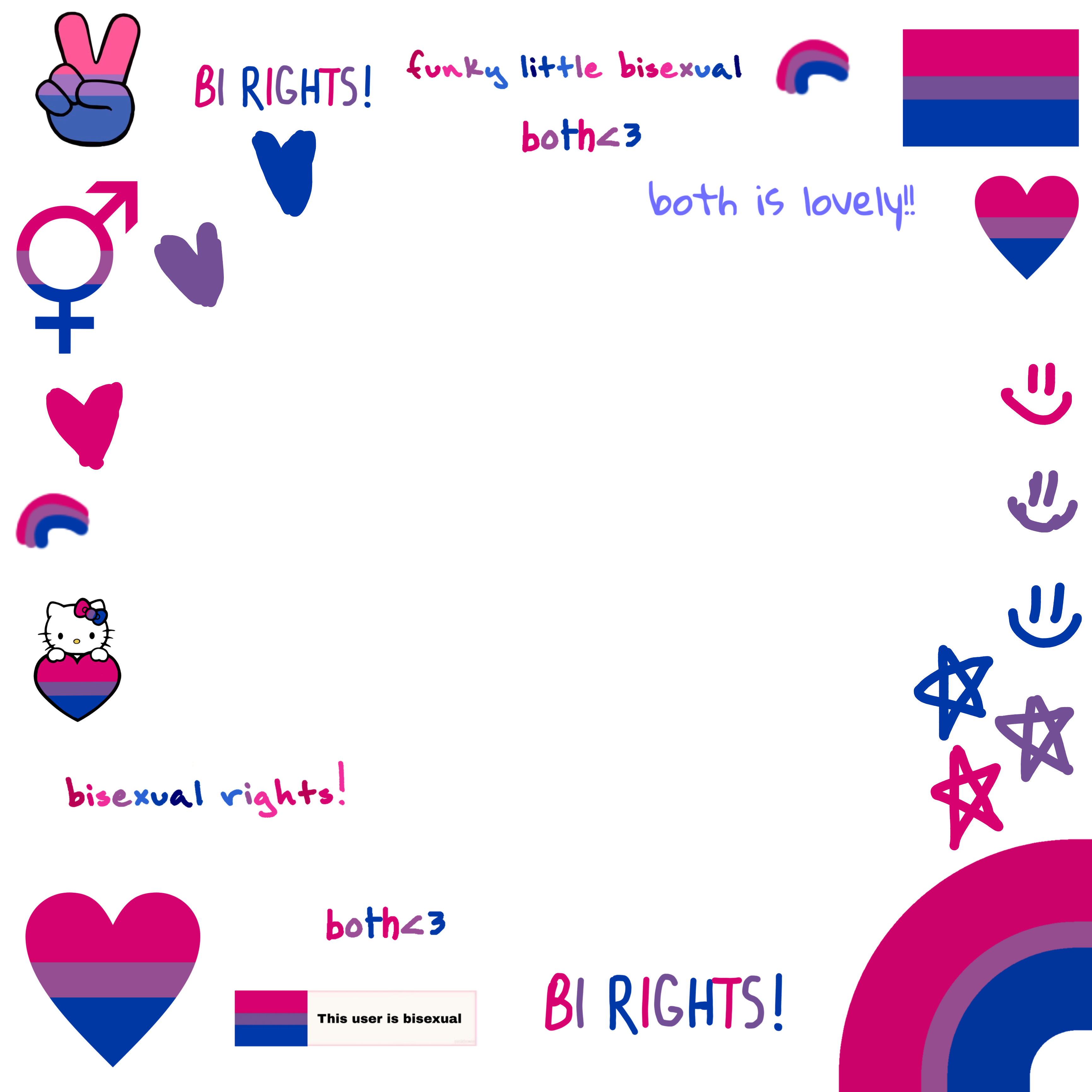 Bi Bisexual Pride Bipride Frame Sticker By Adhdthomas 9175