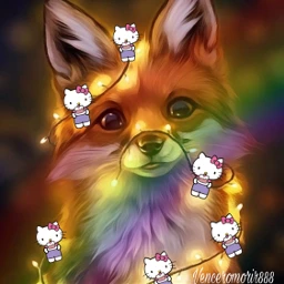 fox lights hello cute echappybirthdayhellokitty