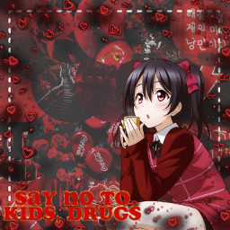 red anime cute animegirl heart borderz kawaii tea redanime freetoedit