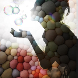 woman bubbles blowbubbles round colorful freetoedit