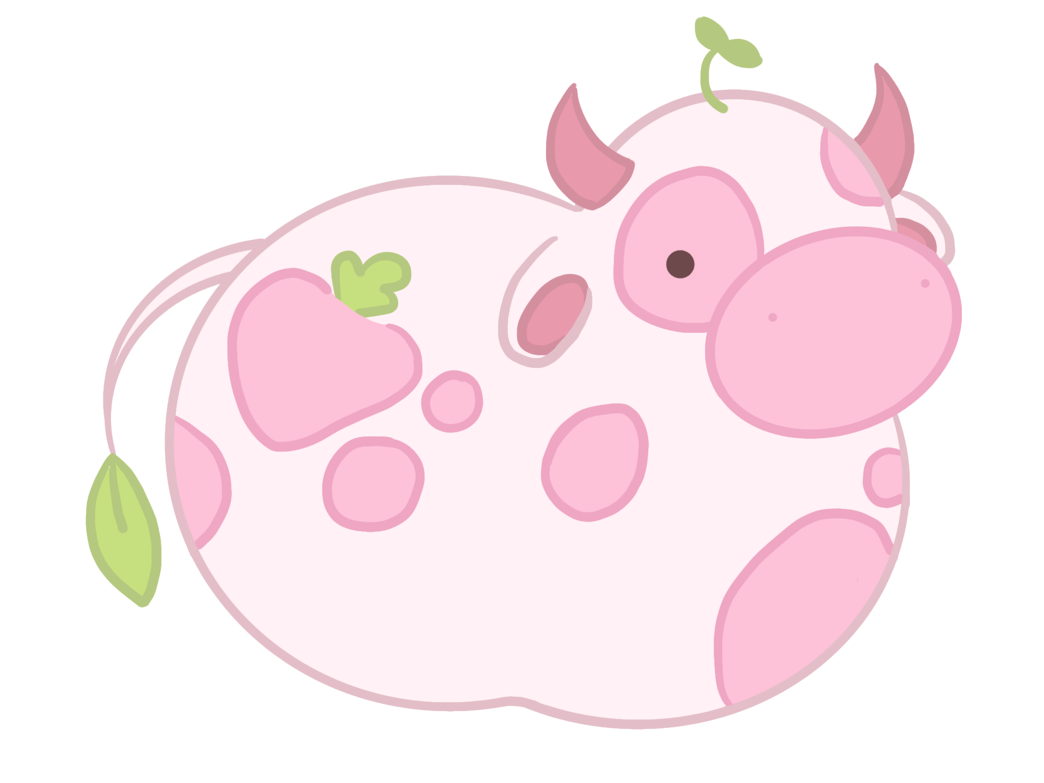 strawberrycow cow strawberry pink sticker by @cloudygalaxies