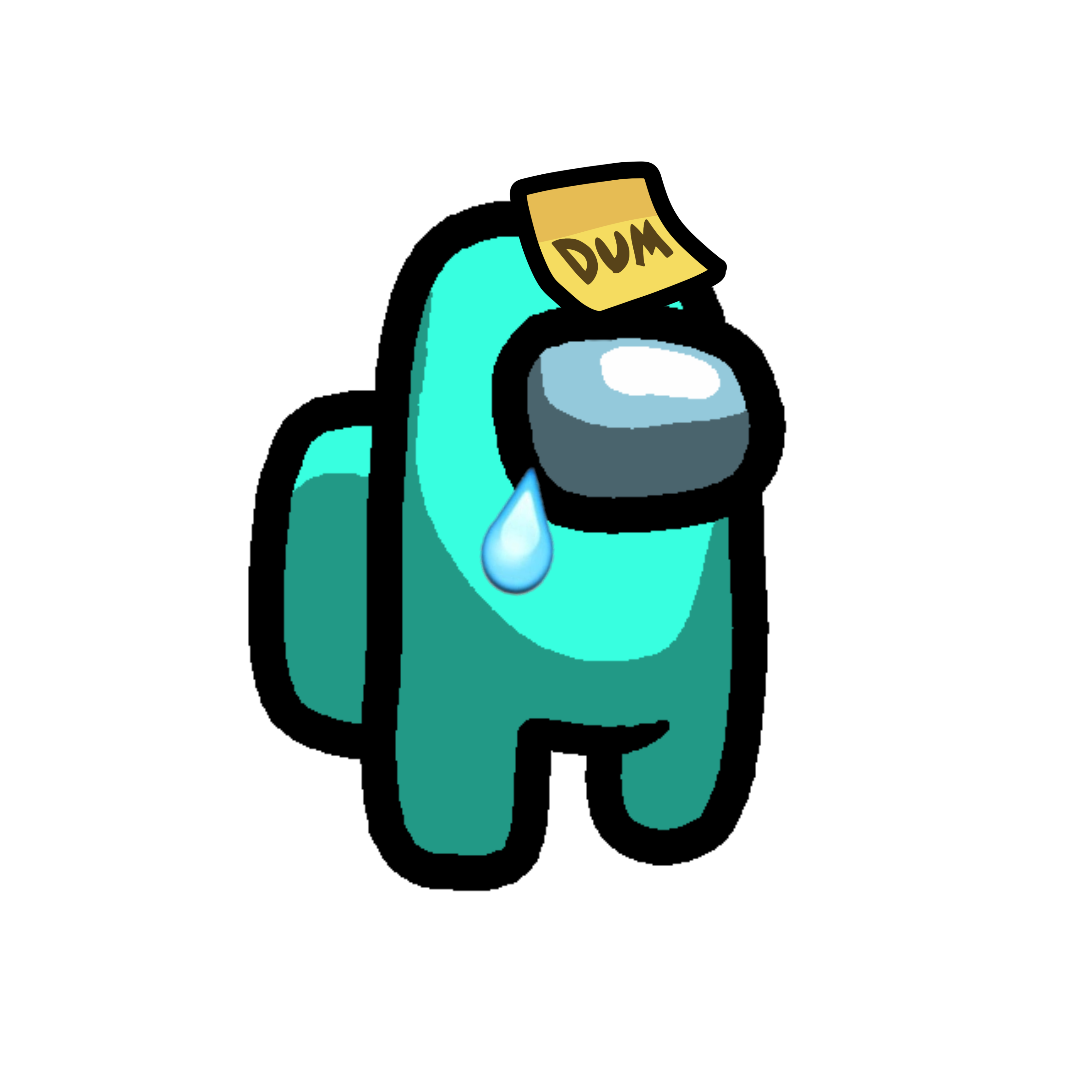amongus sad dumb among us cyan sticker by dmmygirl