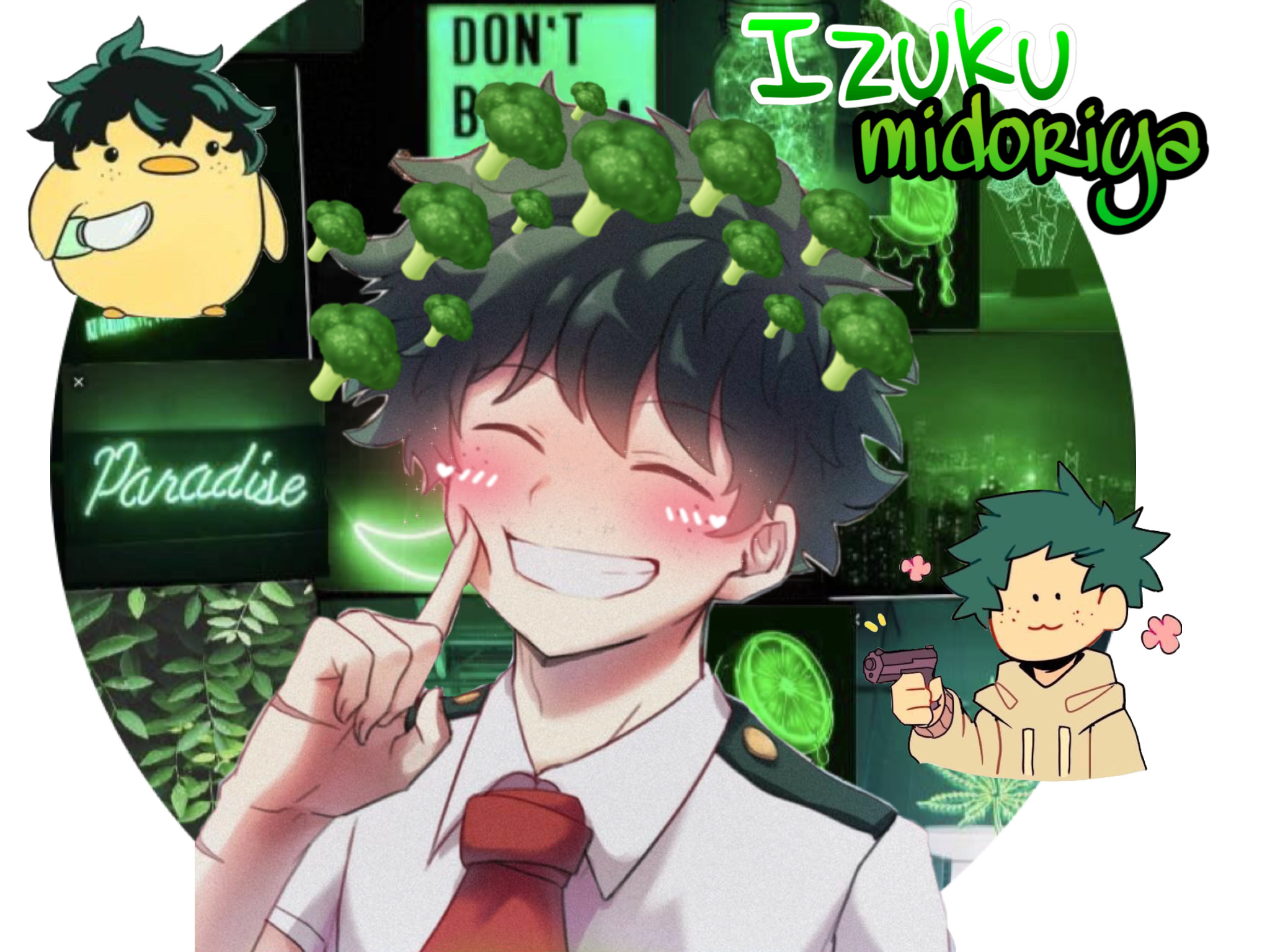 izuku deku cute boy broccoli lol green image by @oliveuwuowo