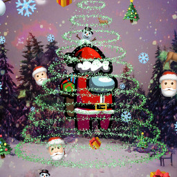 amongus christmas christmastree lights sparkle purple santa amongussanta snow cute winter christmasiscoming freetoedit