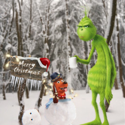 grinch christmas snowman snow dog ftestickers freetoedit