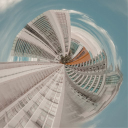 tinyplaneteffect tinyplanet aesthetic effects buildings sky picsart photography