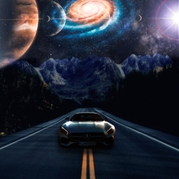 fantasy car deportivo galaxy space forest image freetoedit