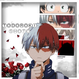 mha bnha anime todoroki shototodoroki red white aesthetic freetoedit