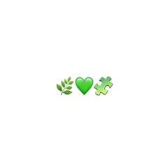 green aesthetic leaf heart puzzle piece cute sticker freetoedit