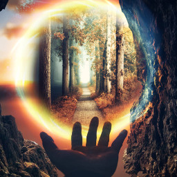 hand portal magic forest edits effects sticker challenge freetoedit ircinmyhand inmyhand