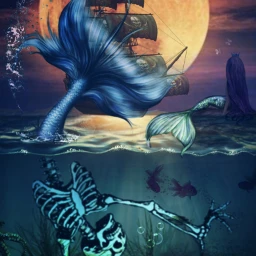 freetoedit echoroscopes horoscopes challenge sea ocean fish zodiac ship pirates treasure mermaid magic moon night pisces