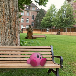 kirby bench cute sit sitting freetoedit meme
