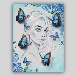 face bluebutterflies freetoedit srcbluebutterflies
