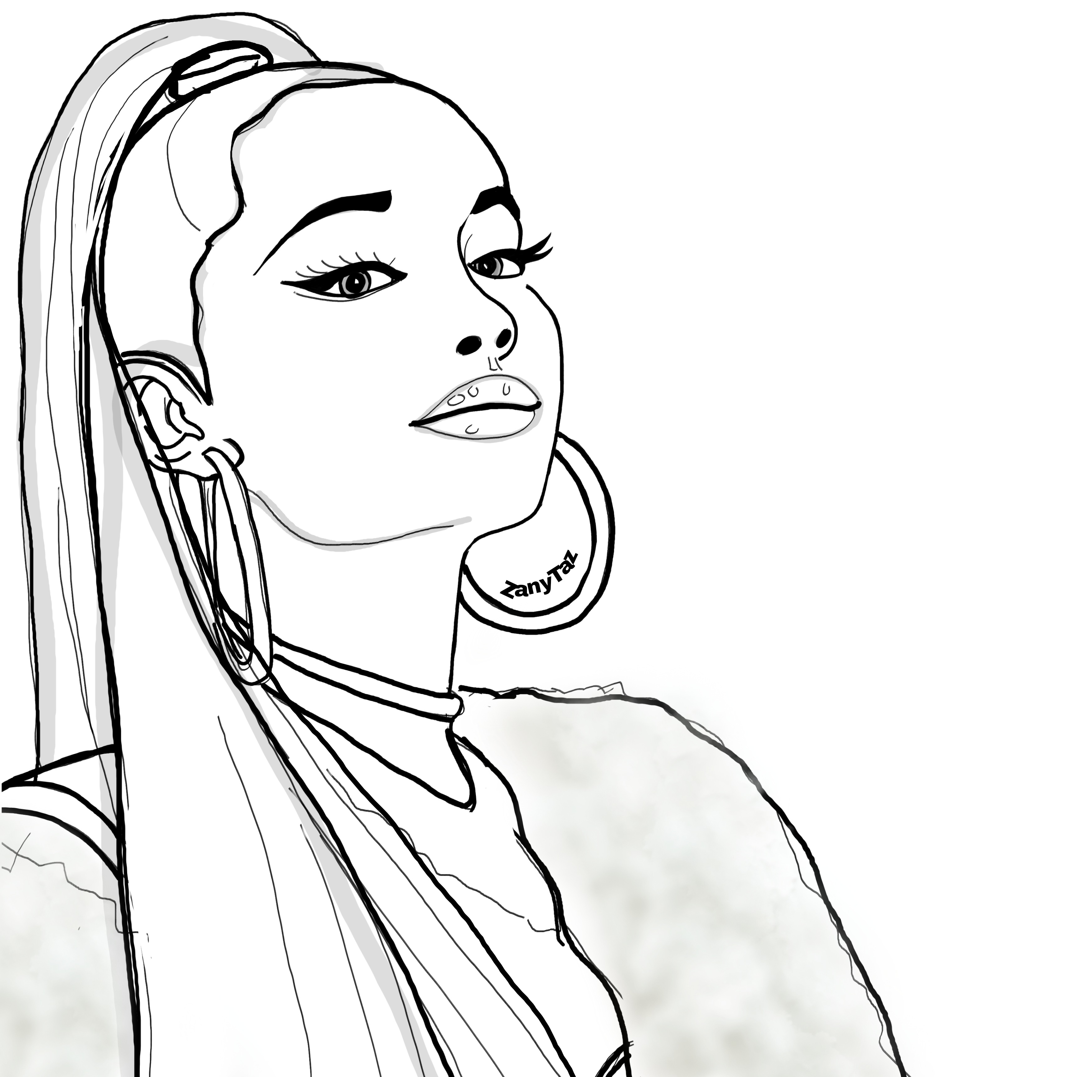 arianagrande linedrawing colorpage image by @draw_art_4u