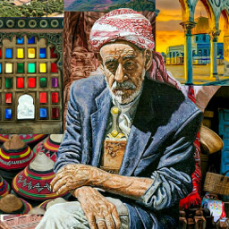 edit remix arab arabic middleeastern عربي عرب jordan palestine yemen country man colors painting van pere tanguy human