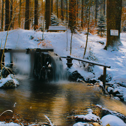 winter winterwonderland water waterwheel nature photography naturephotography naturaleza naturelovers naturelover snow forest intheforest freetoedit
