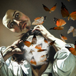 portrait face the desperate man painting gustave courbet butterfly vintage art famous edit remix mask facemask myedit تصميم تصميمي myart hopeyoulikeit freetoedit