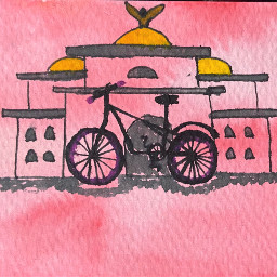 acuarelas bicycle cdmx bellasartes pink