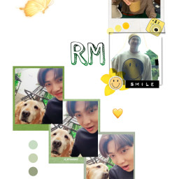 rm namjoon kimnamjoon butterfly yellow green smile wallpaper freetoedit