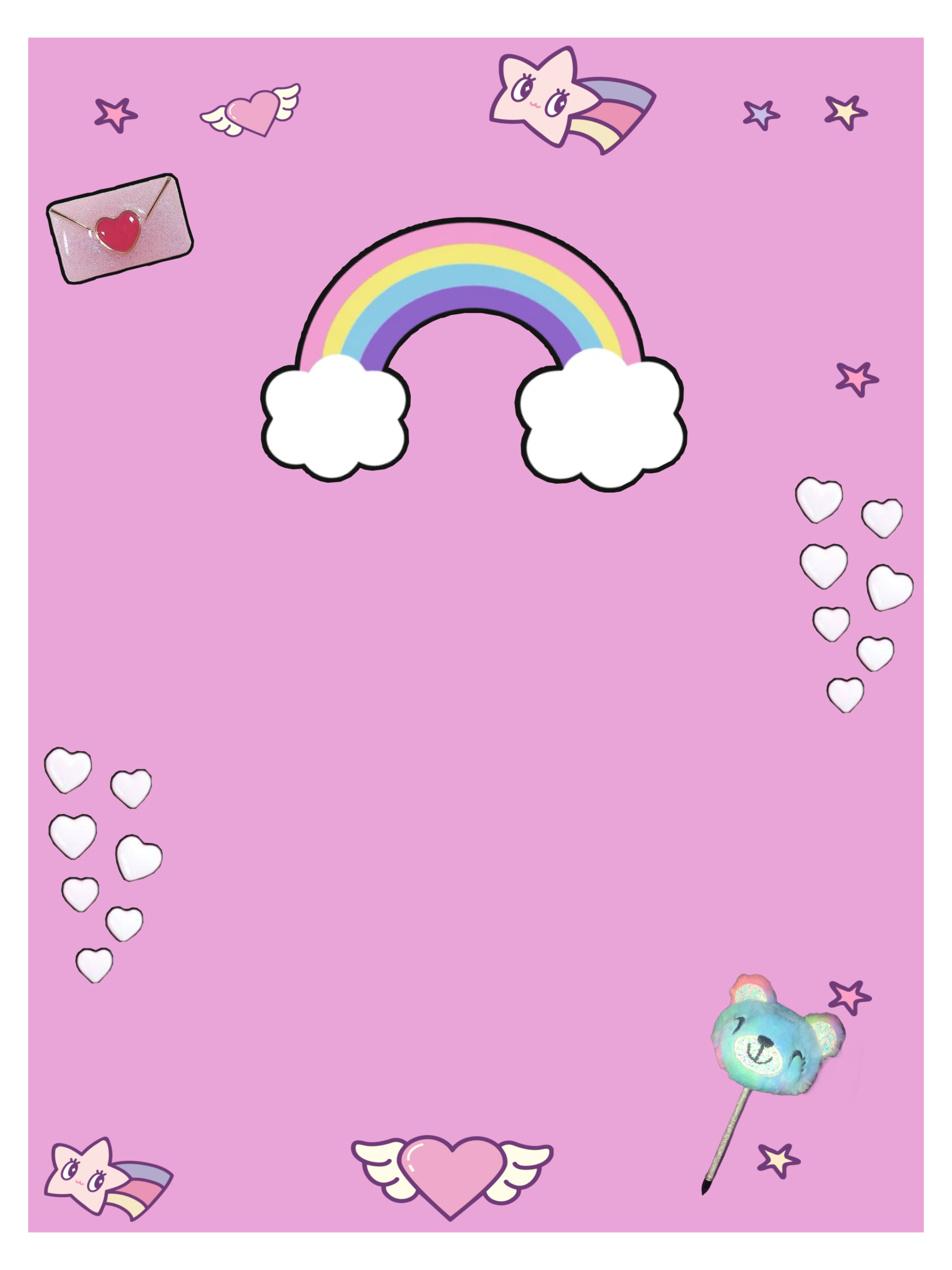 pink wallpaper kawaii background sticker by @gaby298_