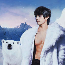 freetoedit bts kpop snow winter bear edit taehyung