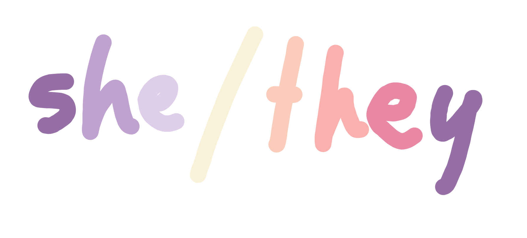 she/they she they she/her they/them sticker by @strwbryfemme