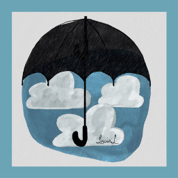 magritte umbrella clouds spring bluesky surreal freetoedit