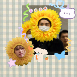 yoongi suga minyoongi smol spring cute minimalist minimal wallpaper confetti simple pc sunflower sunflowersuga background freetoedit