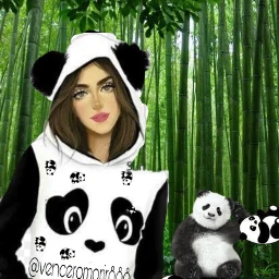bamboo girl pandas srccutepandas cutepandas freetoedit