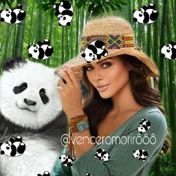 girl hat panda freetoedit srccutepandas
