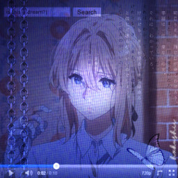 freetoedit violetevergarden animegirl animeicon cybercore webcore blue aesthetic