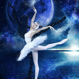 ballerina balletdancer ballet dancing moon surreal surrelism art space freetoedit ircballerinesilhouette ballerinesilhouette