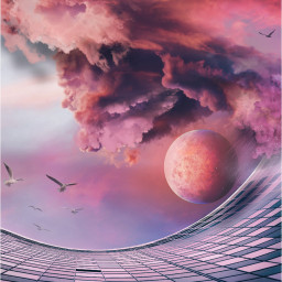 clouds sky building planet geometric surreal surrealism edited myedit madewithpicsart freetoedit