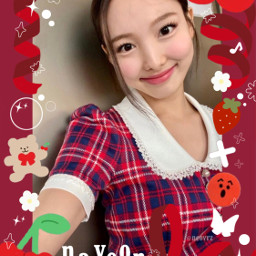 nayeon twice kpop red polco kidcore softcore cherry strawberry cute freetoedit