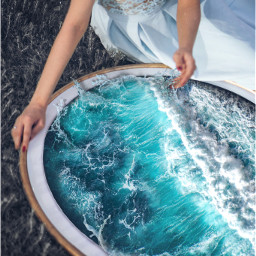 ocean water waves woman surrealism surreal edited myedit madewithpicsart freetoedit