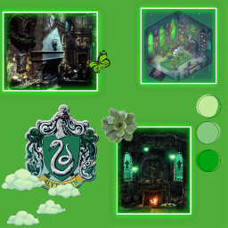 slytherin commonroom green hogwarts freetoedit