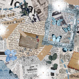 yxllxw collage cute vintage blue aesthetic freetoedit