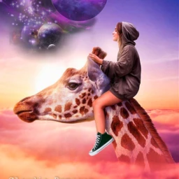 challenge desafio allstar girafa giraffe nuvens clouds girl menina purpleplanets planetasroxos fantasia fantasy sonhos dreams freetoedit ircstepbystep stepbystep