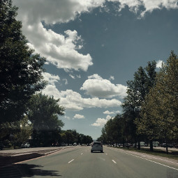 freetoedit myphoto road driving remixit clouds sky