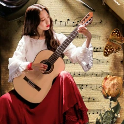music guitar girl freetoedit srcmusicalnotes musicalnotes