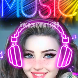 girl music neon smile srcneonheadphones neonheadphones freetoedit