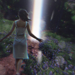 woman flowers ligth dust fantasy road picsarteffects ftestickers madewithpicsart mask freetoedit