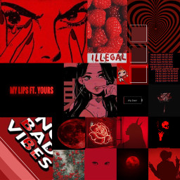 red redaesthetic collage freetoedit
