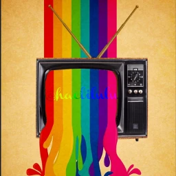 fromthemindof@haelilulu colormehappy challengesticker tv tvchallenge television melting rainbowcolored rainbowcolors freetoedit fromthemindof srcretrotv retrotv