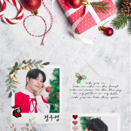 freetoedit christmas woosan wooyoung san aesthetic wallpaper background red white green