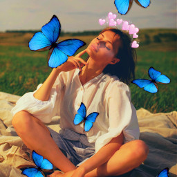 freetoedit cute women butterfly heart