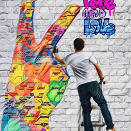 freetoedit peacesignimageremixchallenge peaceandlove graffitiart worldmap hand peacesign grafittiartist manonladder ircpeacesign