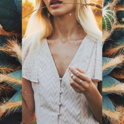 freetoedit girl cactus retro nature blonde collage